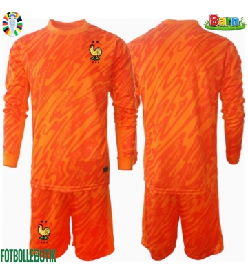 Frankrike Målvakt Bortaställ Barn EM 2024 Långärmad (+ Korta byxor)